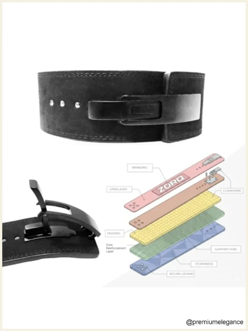 Genuine Leather 10mm Lever Weight Lifting Belt for Men & Women, 4